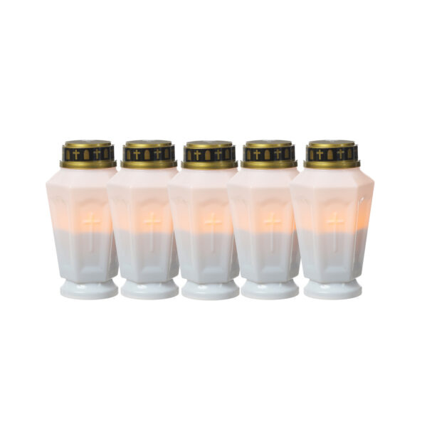 LED Grablicht - Grabkerze - orange flackernd - Timer- H: 15