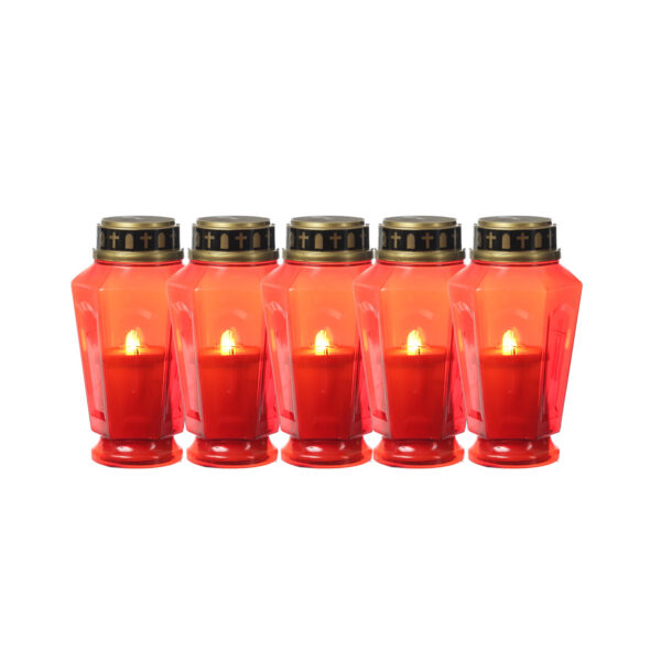 LED Grablicht - Grabkerze - orange flackernd - Timer- H: 15