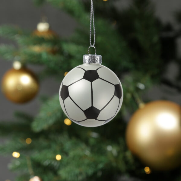 Weihnachtsbaumschmuck Fußball - Christbaumschmuck - Glas - D: 5