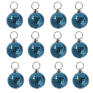 Christbaumschmuck Discokugel - Spiegelkugel 5cm  - Weihnachtskugel - 5x5mm Spiegel - blau - 12St.