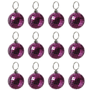 Christbaumschmuck Discokugel - Spiegelkugel 5cm  - Weihnachtskugel - 5x5mm Spiegel - pink - 12St.