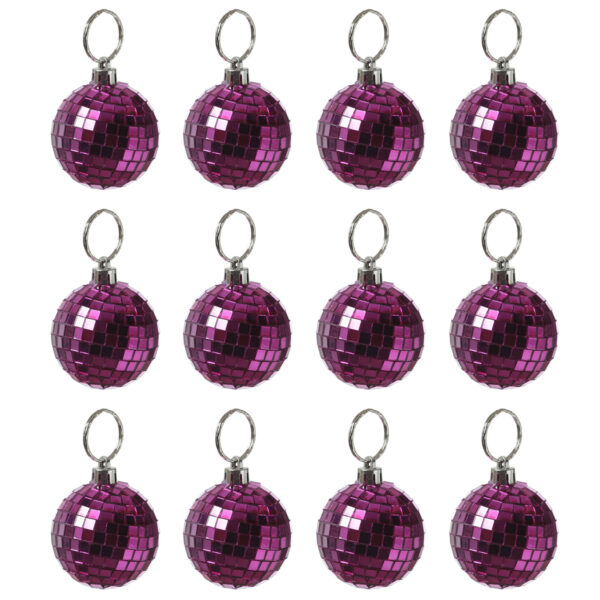 Christbaumschmuck Discokugel - Spiegelkugel 5cm  - Weihnachtskugel - 5x5mm Spiegel - pink - 12St.