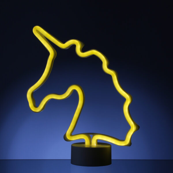 LED NEON Figur EINHORN - Neonlicht - H: 30cm - Batterie oder USB Betrieb - stehend - warmweiß