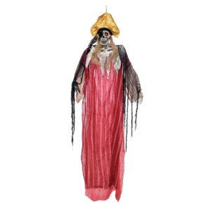 Piratenskelett Captain Morgan - 170cm Halloween Figur zum Hängen - rot blinkende Augen - Geräusche