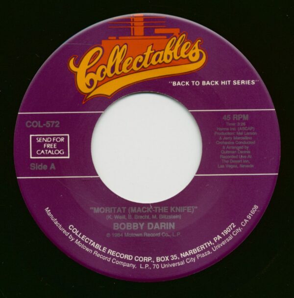 Bobby Darin - Moritat (Mack The Knife) - If I Were A Carpenter (7inch