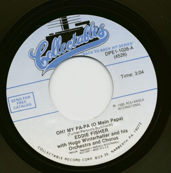 Eddie Fisher - Oh! My Pa-Pa (O Mein Papa) - Anytime (7inch