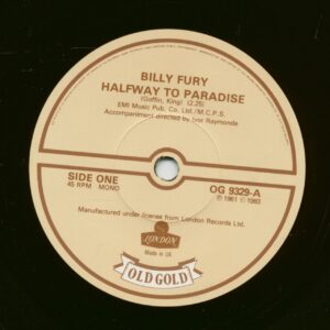 Billy Fury - Halfway To Paradise - Last Night Was Made For Love (7inch