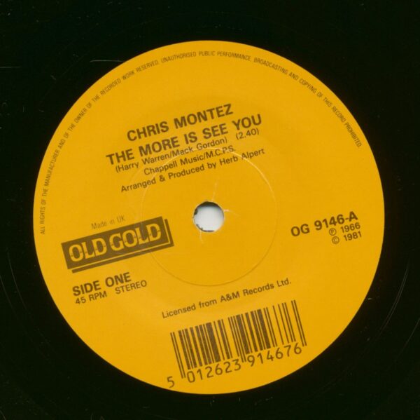 Chris Montez - The More Is See You - There Will Never Be Another You (7inch