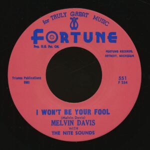 Melvin Davis - I Won't Be Your Fool - Playboy (7inch