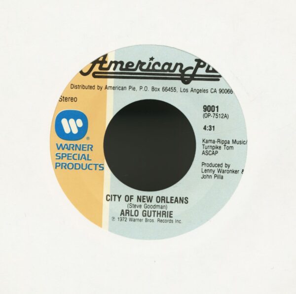 Arlo Guthrie - City Of New Orleans - Alice's Rock & Roll Restaurant (7inch