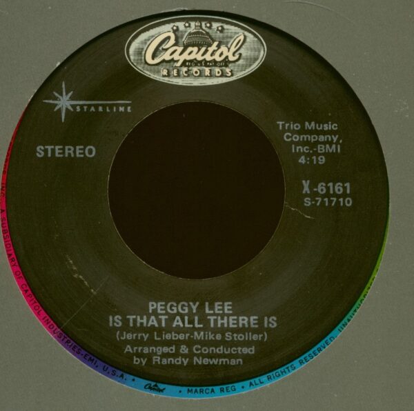 Peggy Lee - Is That All There Is - Spinning Wheel (7inch