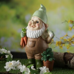 Gartenzwerg BERT - Zwerg mit Gemüse - Gartenfigur - Polyresin - H: ...