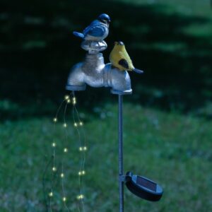 LED Solar Wasserhahn mit Lichtbündel und Vögelchen - Garstenstecker...