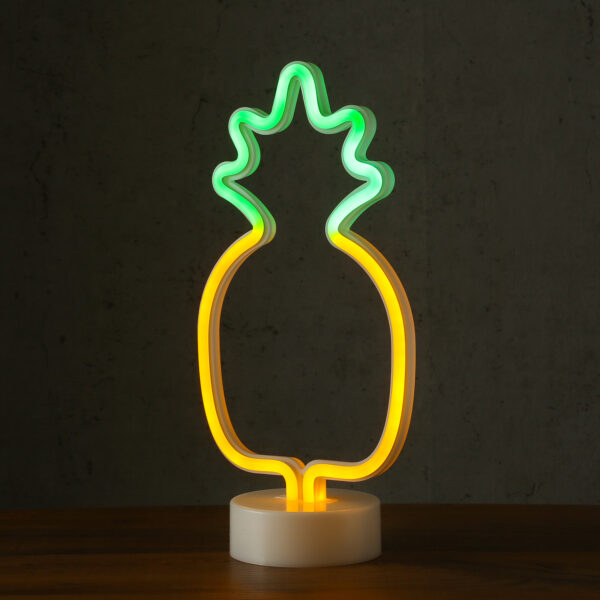 LED Neonlampe ANANAS - Silhouette Dekoleuchte - Batteriebetrieb - H: 32