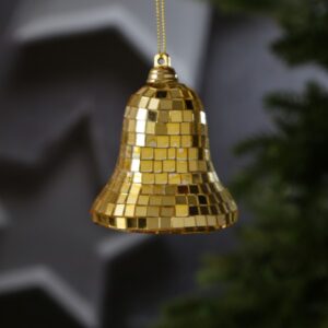 Christbaumschmuck Glocke - Weihnachtsbaumschmuck im Discokugel Look...