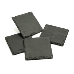 Untersetzer SCHIEFER - Getränkeuntersetzer - quadratisch - L: 10cm - schwarz - 4er Set