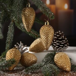 Christbaumschmuck ZAPFEN - Weihnachtsbaumschmuck - bruchfest - glit...