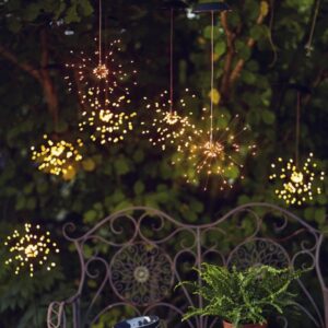 LED Solar Gartendeko FEUERWERK - 90 warmweiße LED - H: 45cm D: 26cm...