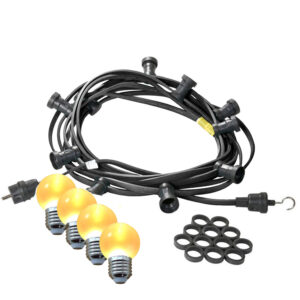 Illu-/Partylichterkette 10m - Außenlichterkette - Made in Germany - 10 ultra-warmweiße LED Kugeln