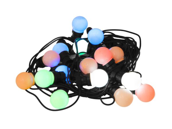 Bunte LED Lichterkette mit Programmen - 20 Kugeln - IP44 outdoor Lichterkette