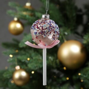 Weihnachtsbaumschmuck Lolli - mit Perlen verziert - Glas - Christba...